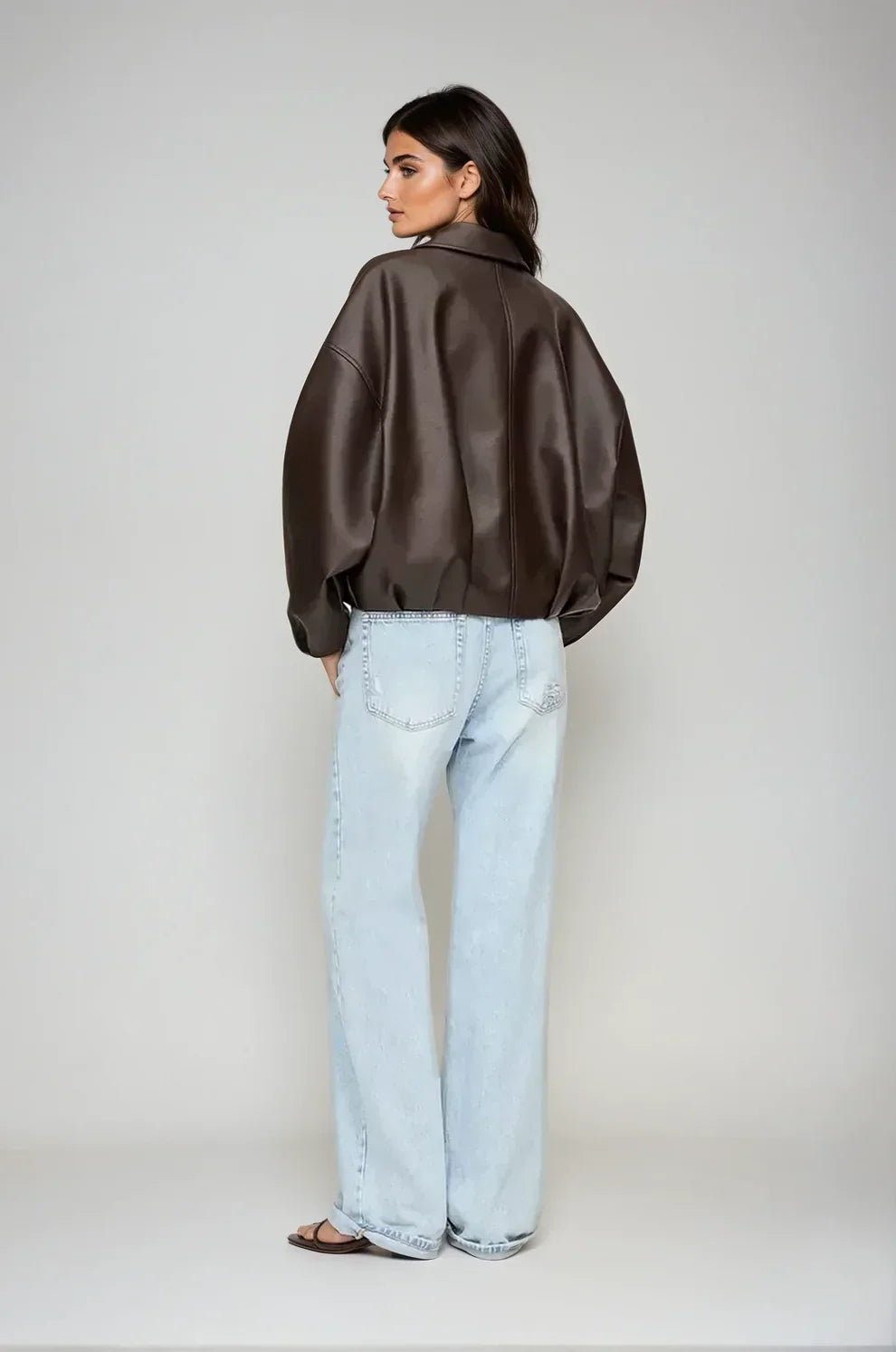 DELACROIX | VESTE EN CUIR MARRON
