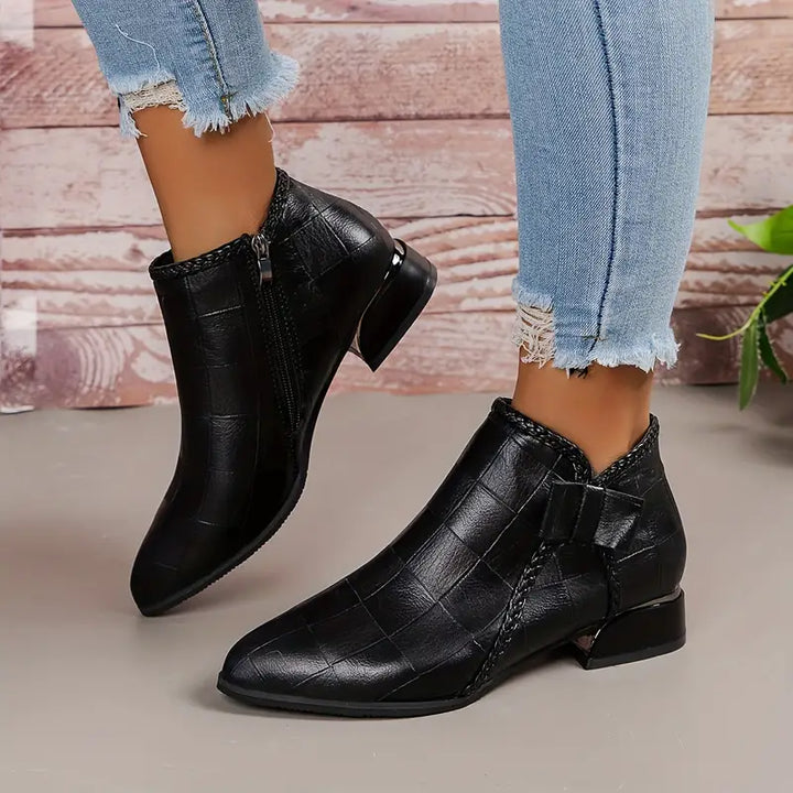 Bottines Femme à Talon Bas Élégantes