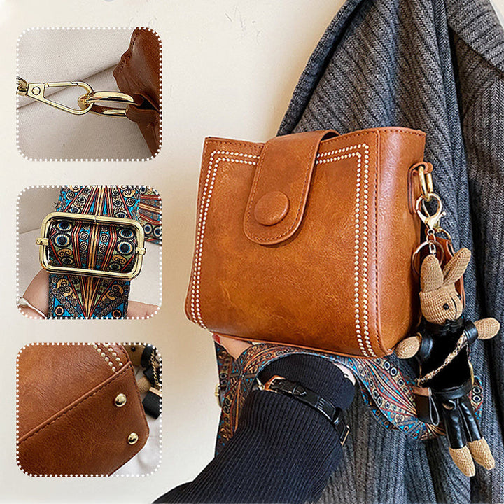 Petite sacoche femme carrée en PU souple – Style rétro et tendance au quotidien