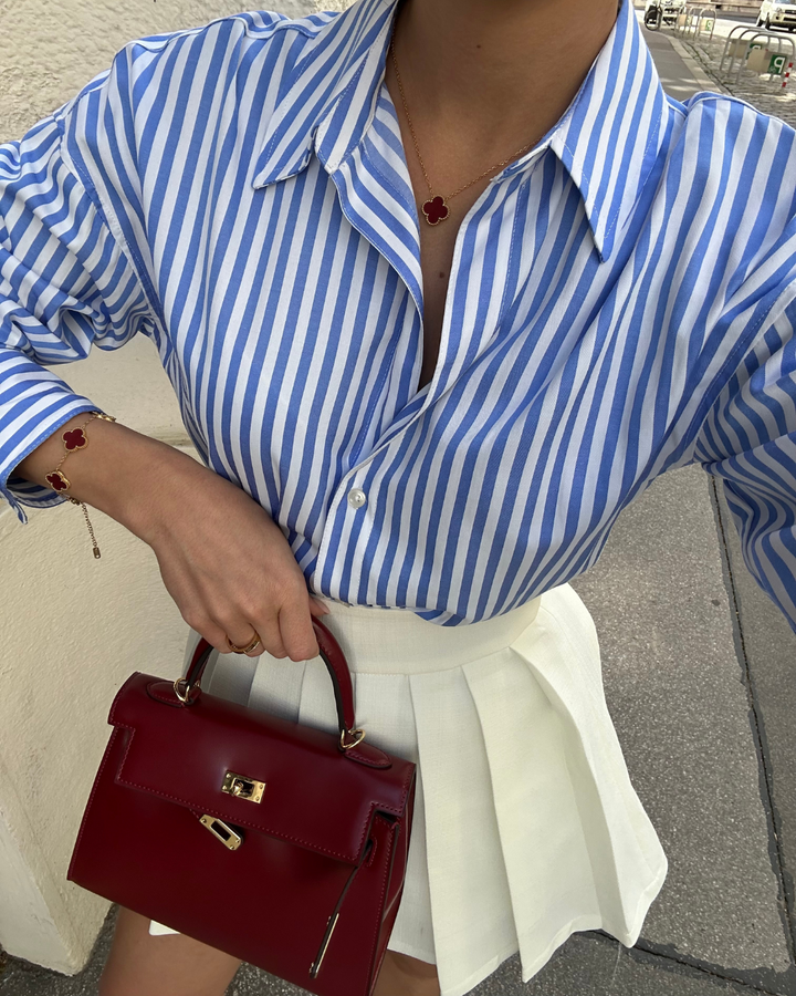 DELACROIX | MINI SAC EN CUIR BORDEAUX ÉLÉGANT
