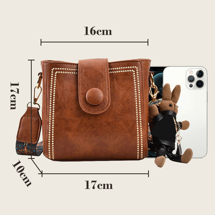 Petite sacoche femme carrée en PU souple – Style rétro et tendance au quotidien