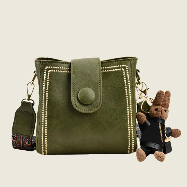 Petite sacoche femme carrée en PU souple – Style rétro et tendance au quotidien