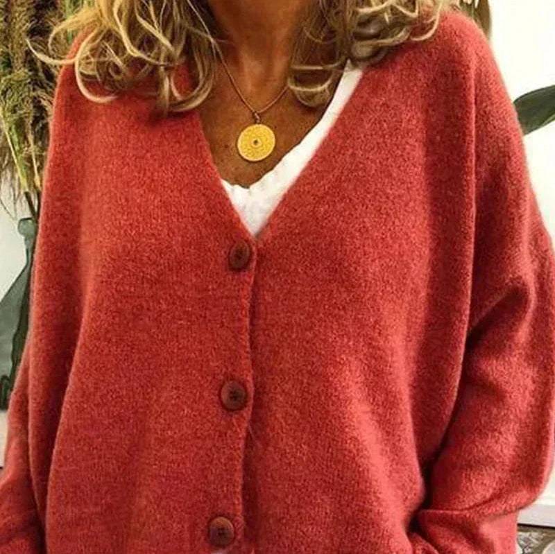 Cardigan femme en maille douce à boutons