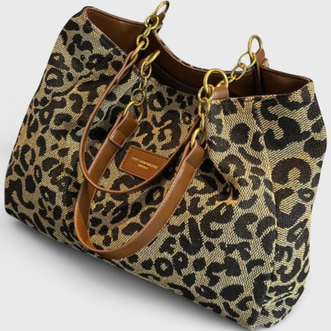 DELACROIX | SAC SHOPPING EN TOILE MOTIF LÉOPARD
