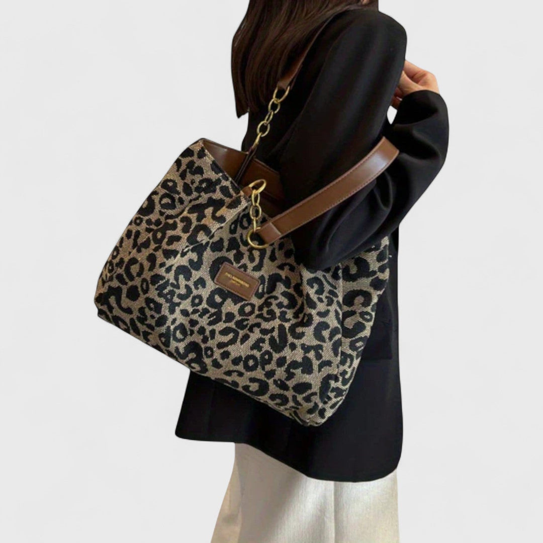 DELACROIX | SAC SHOPPING EN TOILE MOTIF LÉOPARD