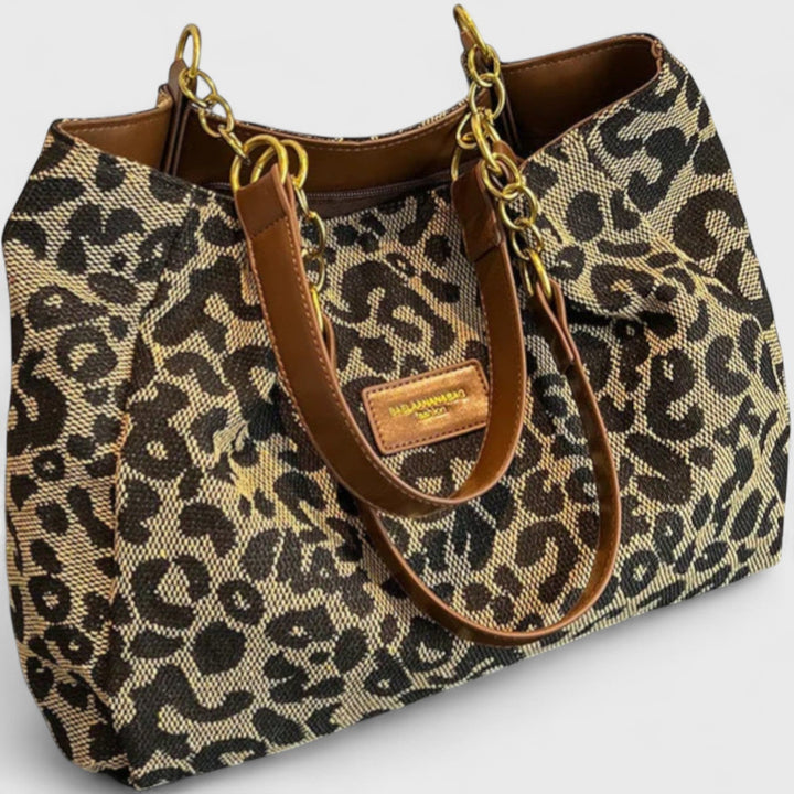 DELACROIX | SAC SHOPPING EN TOILE MOTIF LÉOPARD