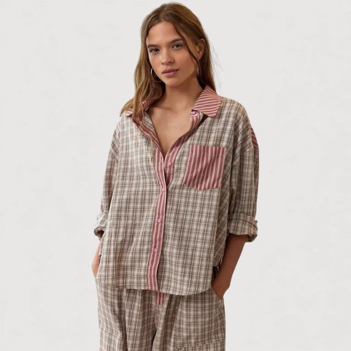 Pyjama deux pièces décontracté – Confort léger et respirant