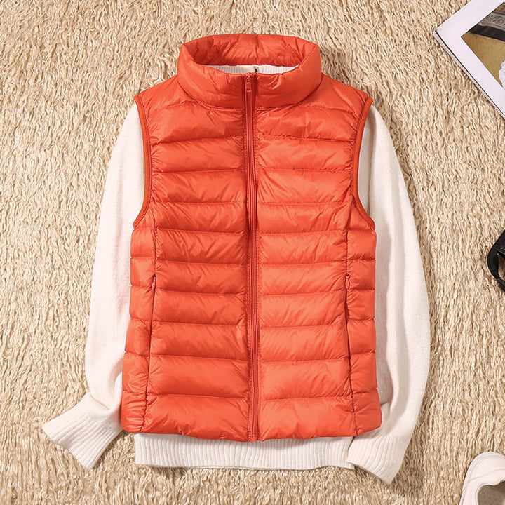 Gilet léger plissé femme – Rembourrage en plumes, élégant