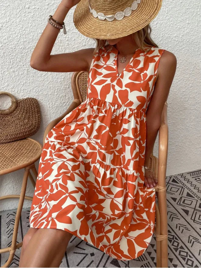 Robe courte femme à imprimé floral