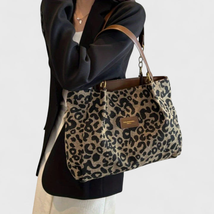 DELACROIX | SAC SHOPPING EN TOILE MOTIF LÉOPARD