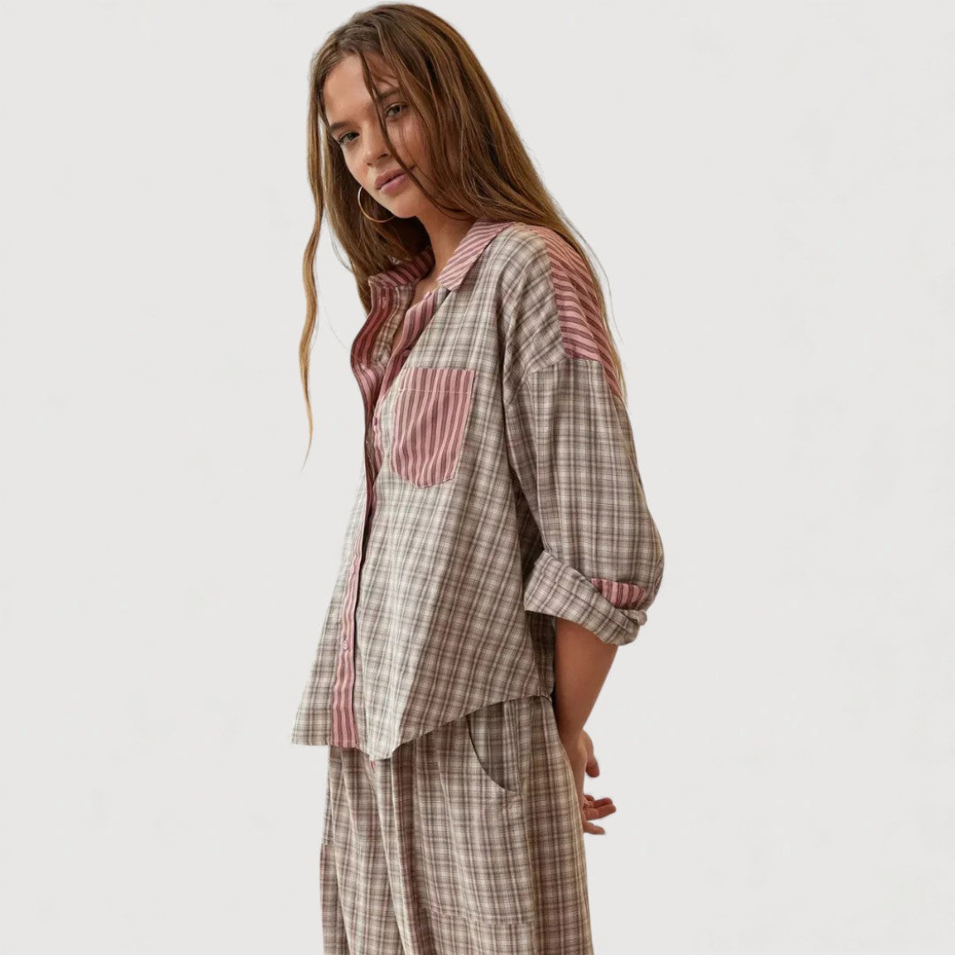 Pyjama deux pièces décontracté – Confort léger et respirant