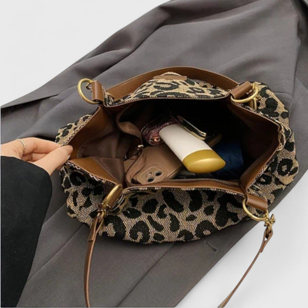 DELACROIX | SAC SHOPPING EN TOILE MOTIF LÉOPARD