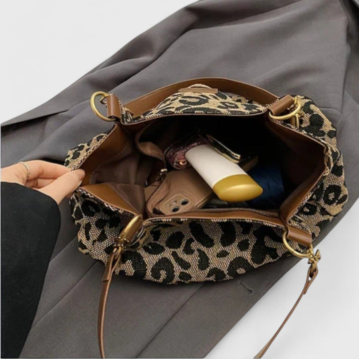 DELACROIX | SAC SHOPPING EN TOILE MOTIF LÉOPARD