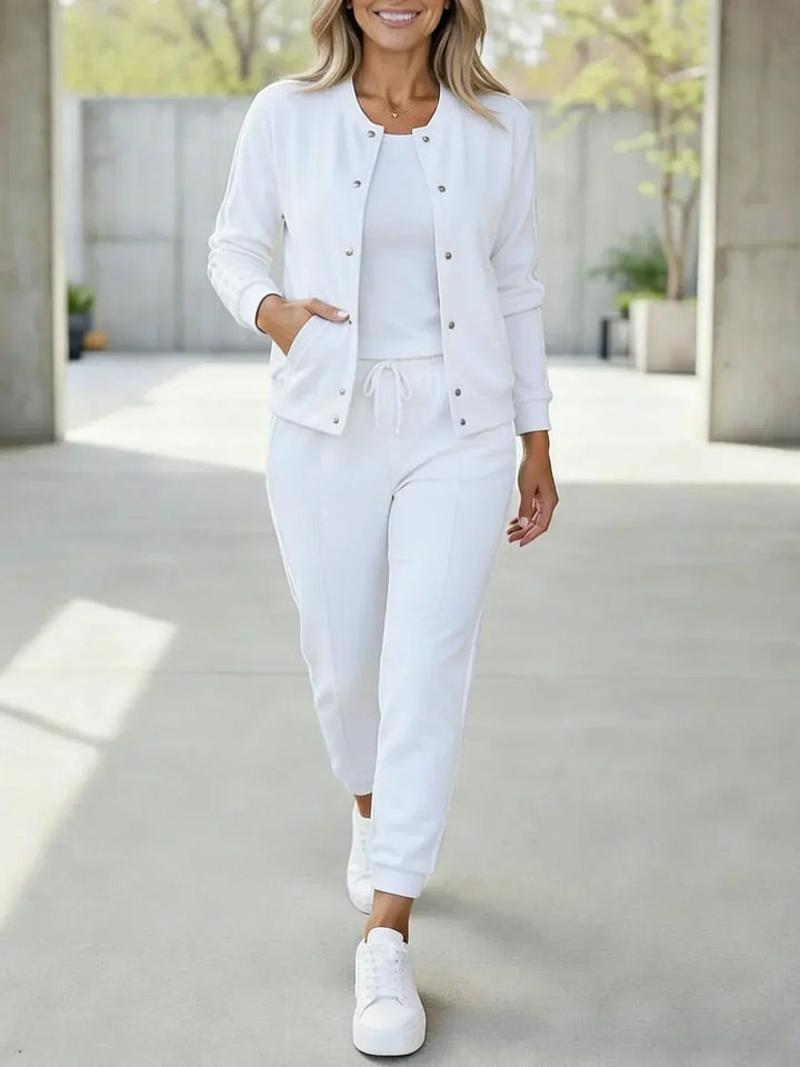 Ensemble Femme 3 Pièces Sport Chic Confort Pantalon Veste
