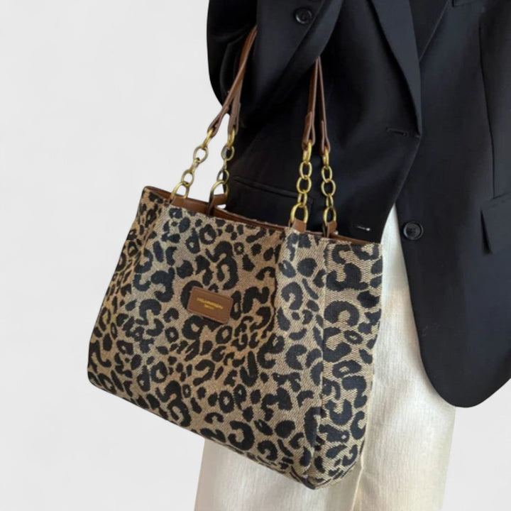 DELACROIX | SAC SHOPPING EN TOILE MOTIF LÉOPARD