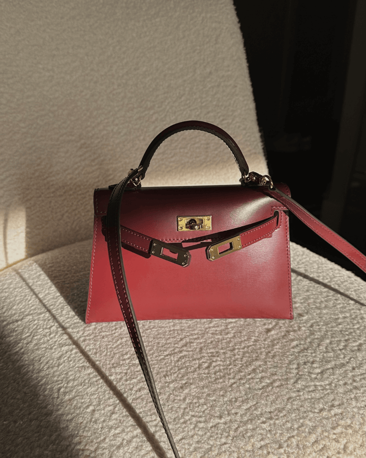 DELACROIX | MINI SAC EN CUIR BORDEAUX ÉLÉGANT