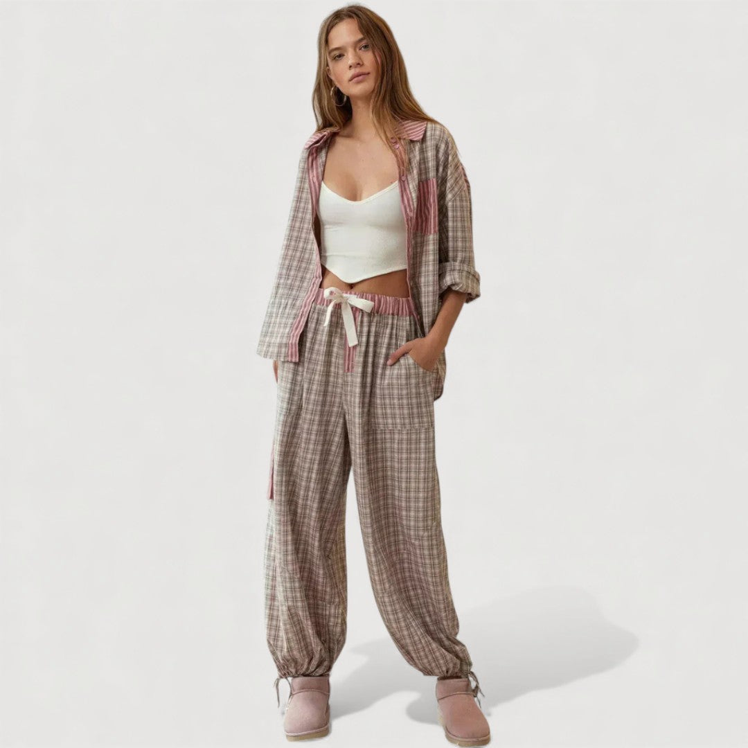 Pyjama deux pièces décontracté – Confort léger et respirant