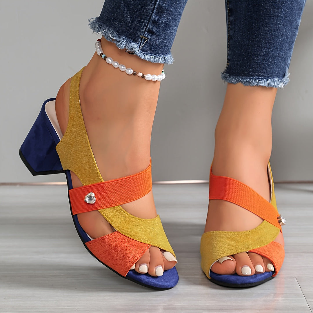 Sandales Femme Orthopédiques à Talon Bloc et Brides Croisées