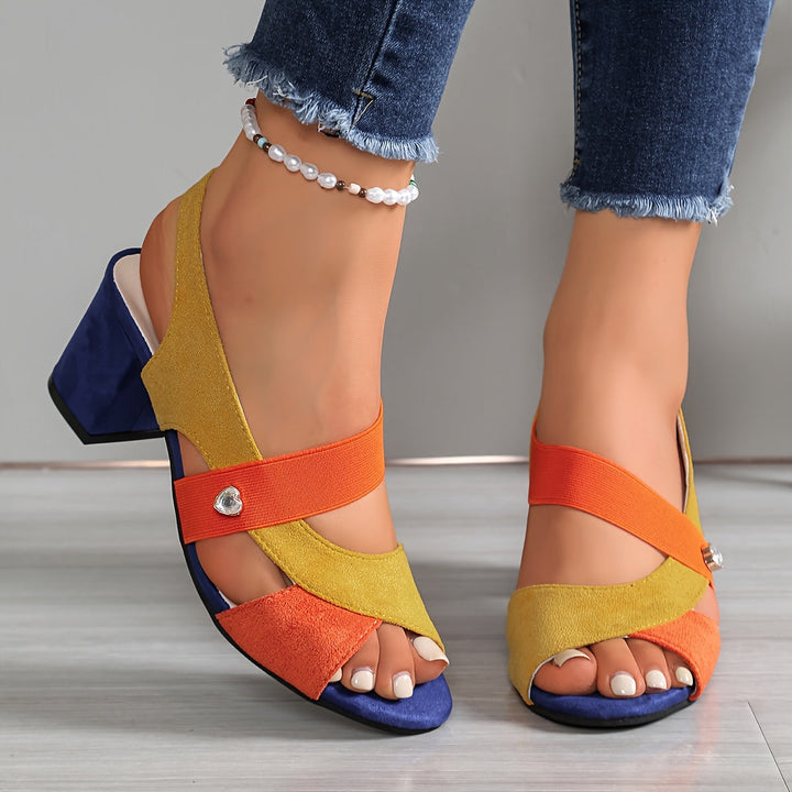 Sandales Femme Orthopédiques à Talon Bloc et Brides Croisées