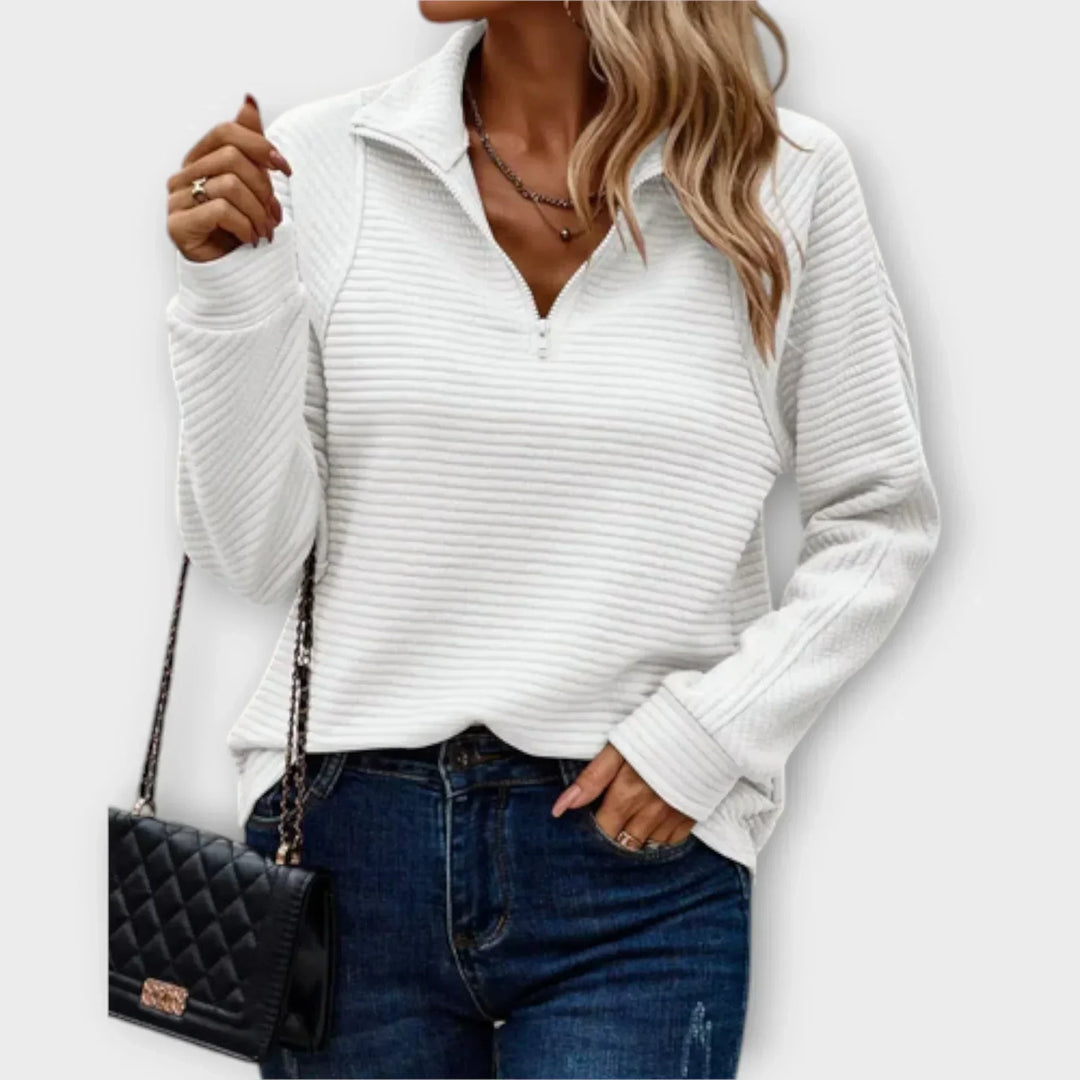 DELACROIX | PULL CHIC DÉCONTRACTÉ À COL ZIPPÉ