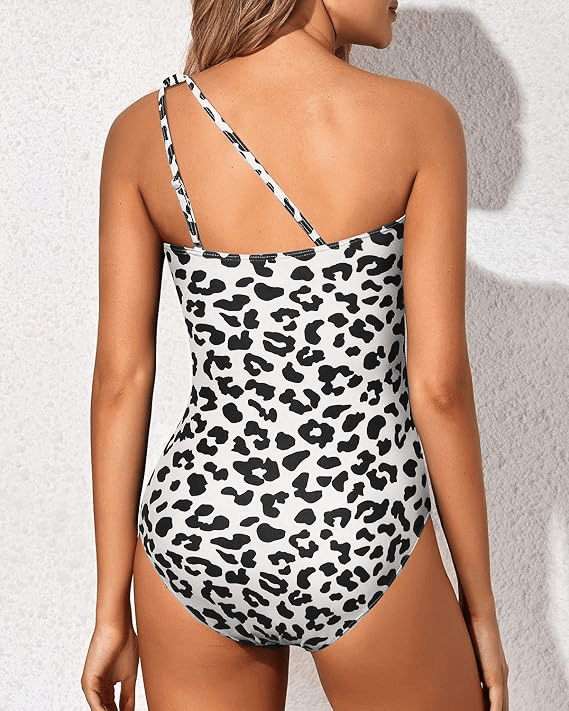Maillot De Bain Femme Une Épaule Imprimé Tropical Usage Balnéaire