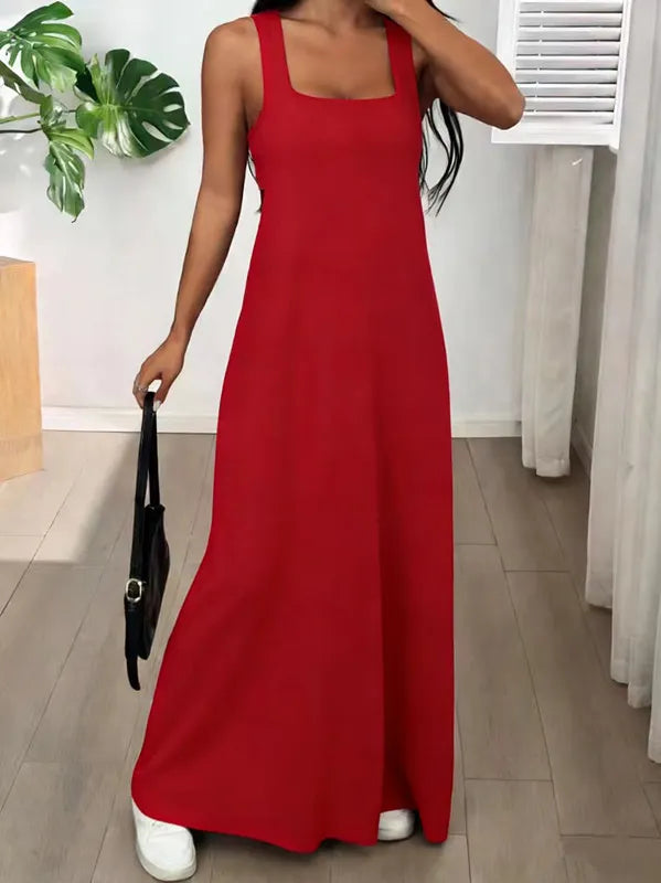 Robe longue femme effet deux pièces avec découpes latérales