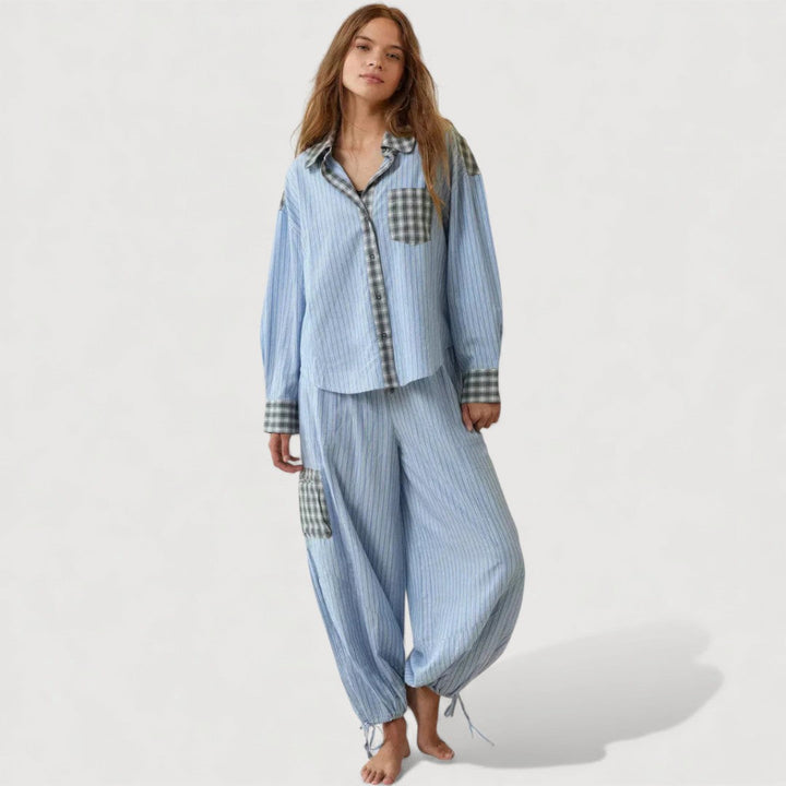 Pyjama deux pièces décontracté – Confort léger et respirant
