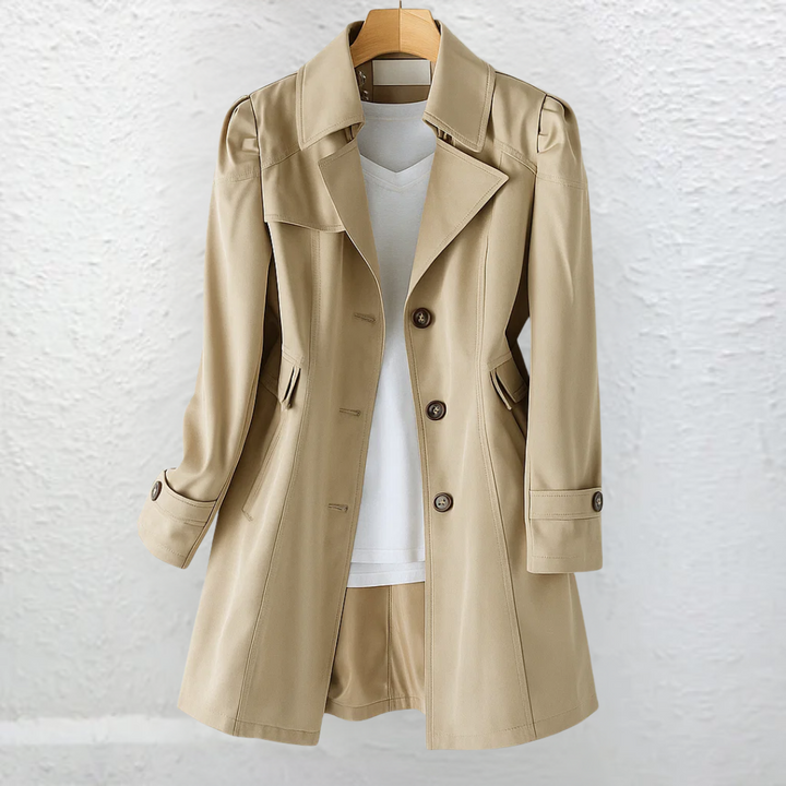 Trench Femme Vintage Coupe Cintrée Élégante Mi-Saison