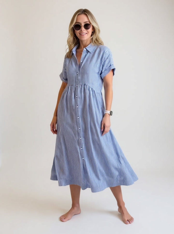 DELACROIX | Robe Rayée Élégante Claire