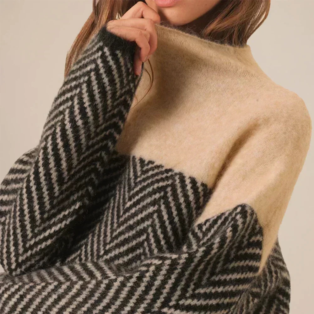 Pull à col roulé pour femme doux et élégant pour l’hiver