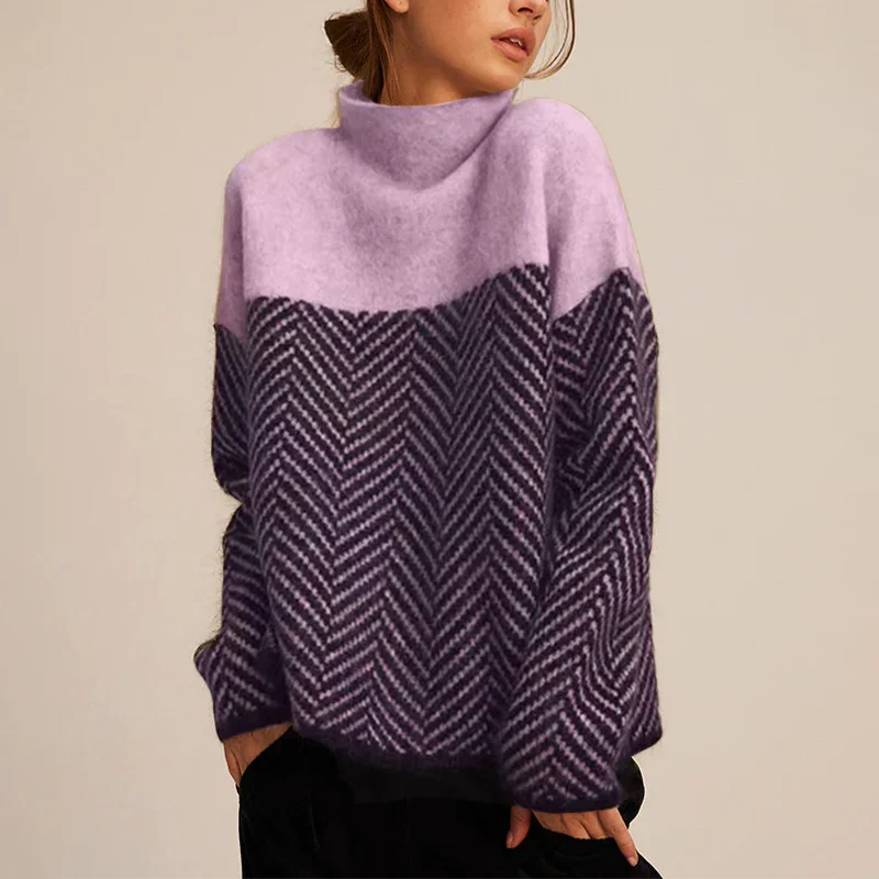 Pull à col roulé pour femme doux et élégant pour l’hiver