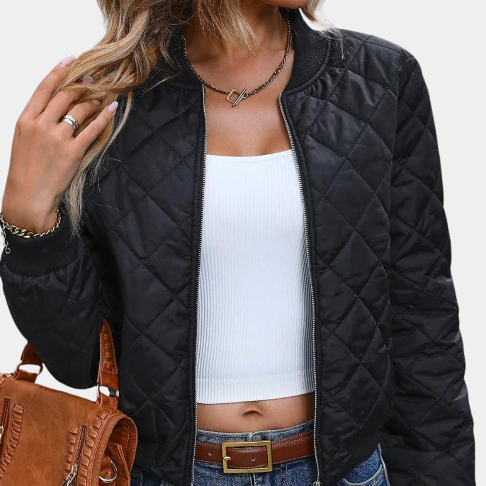 Blouson Bomber Femme Matelassé À Fermeture Zippée