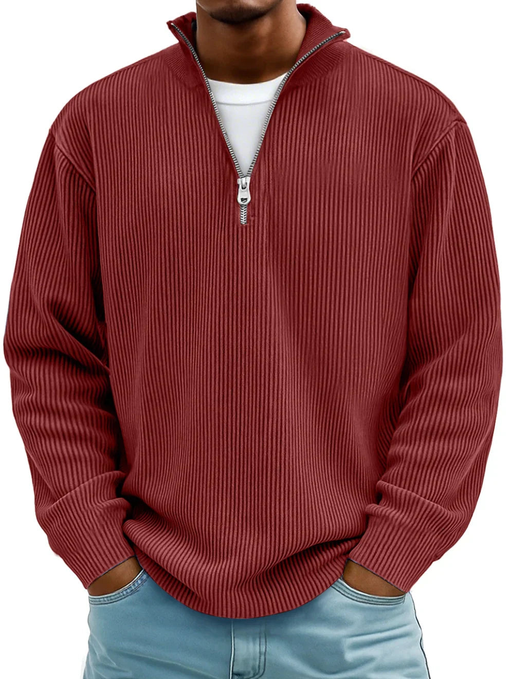 Pull Demi-Zip Homme – Confort, Chaleur Légère et Style Moderne