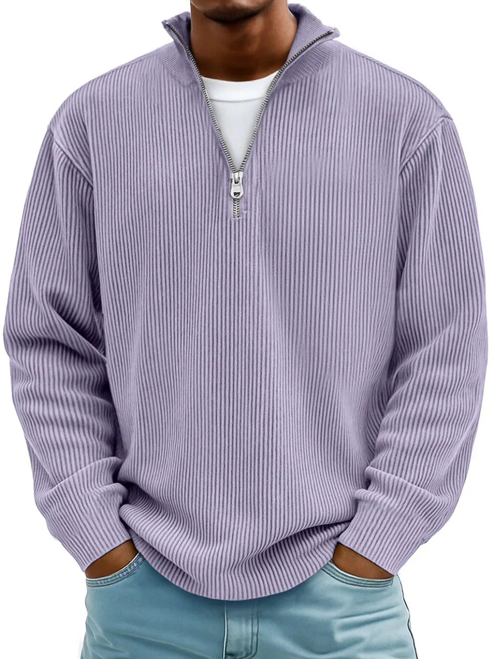 Pull Demi-Zip Homme – Confort, Chaleur Légère et Style Moderne