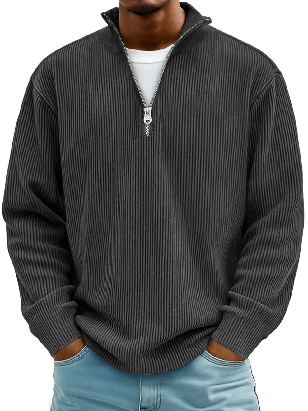 Pull Demi-Zip Homme – Confort, Chaleur Légère et Style Moderne