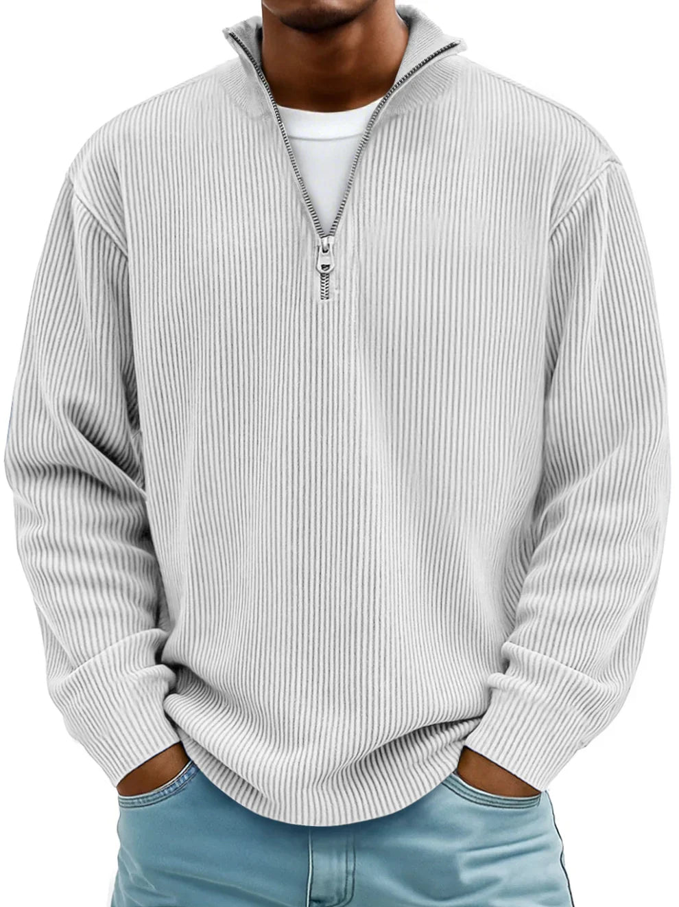 Pull Demi-Zip Homme – Confort, Chaleur Légère et Style Moderne