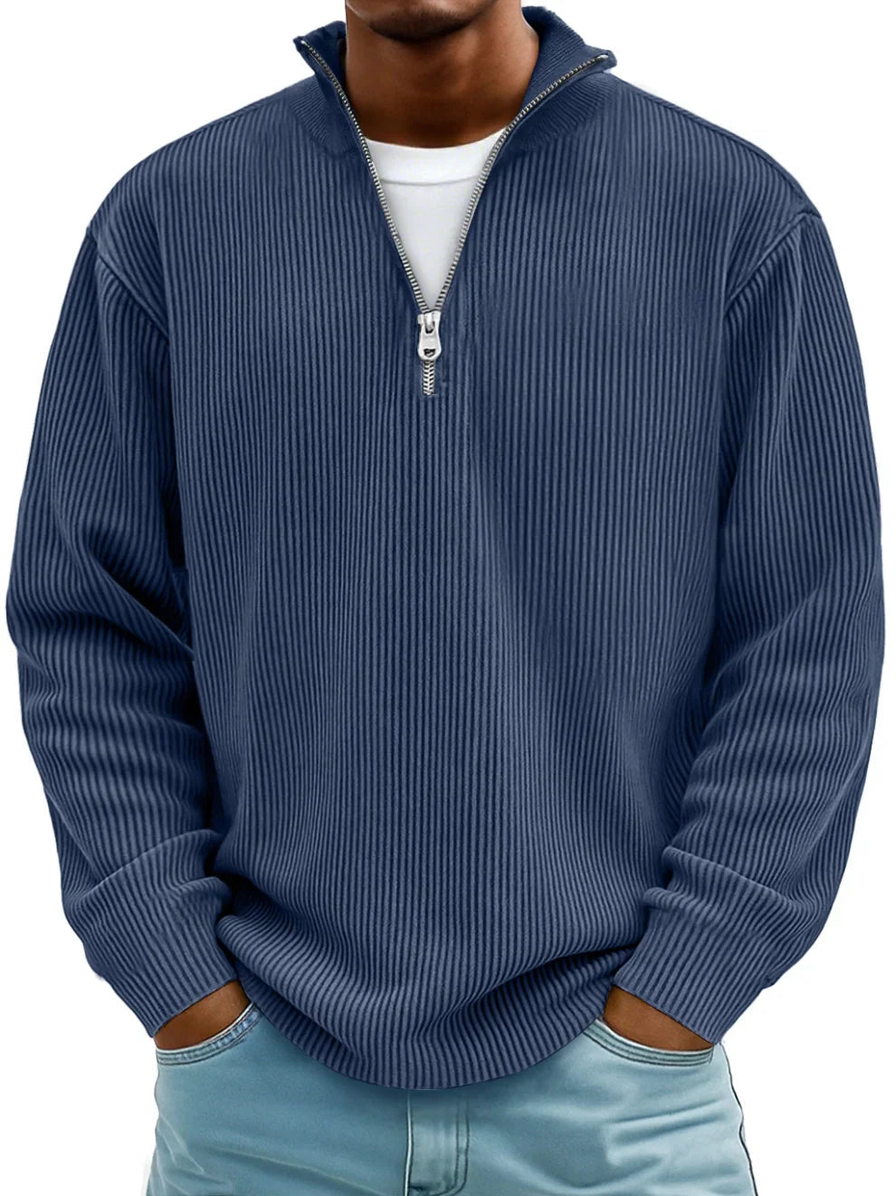 Pull Demi-Zip Homme – Confort, Chaleur Légère et Style Moderne