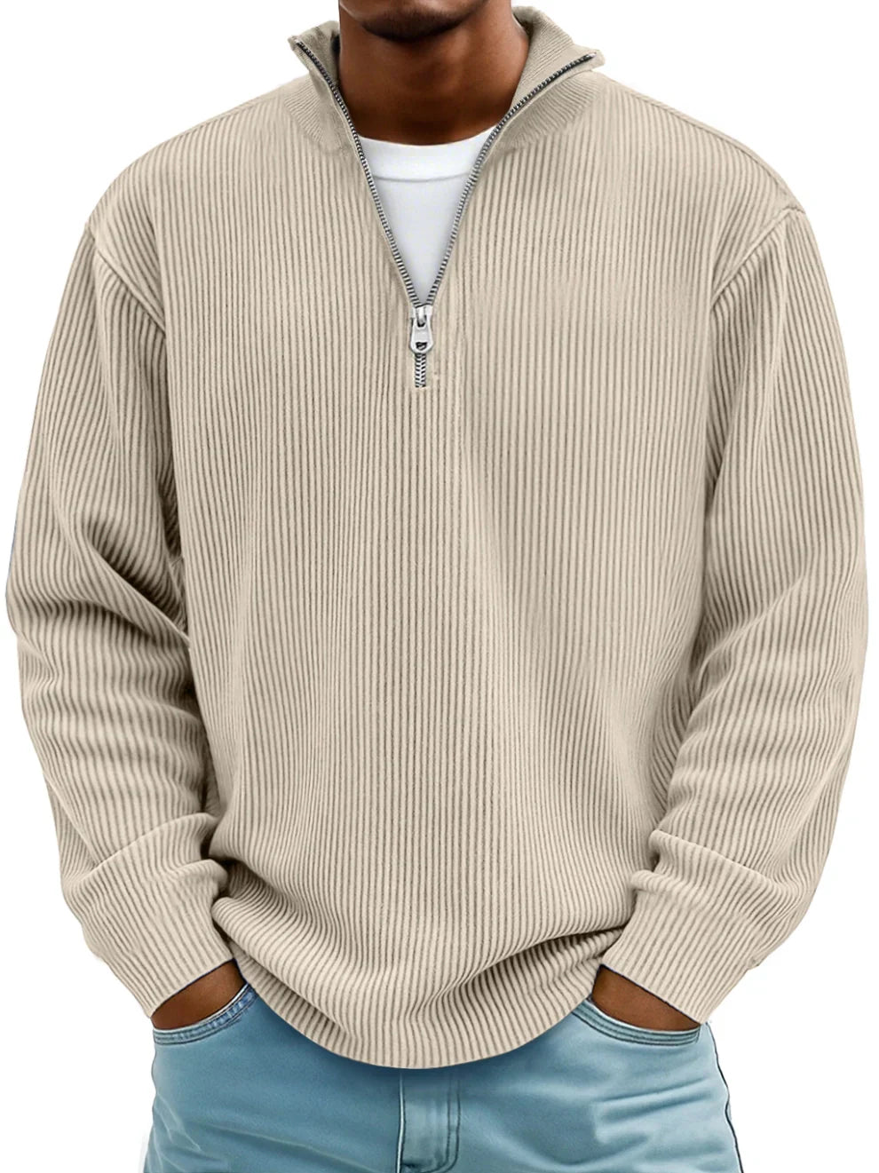 Pull Demi-Zip Homme – Confort, Chaleur Légère et Style Moderne