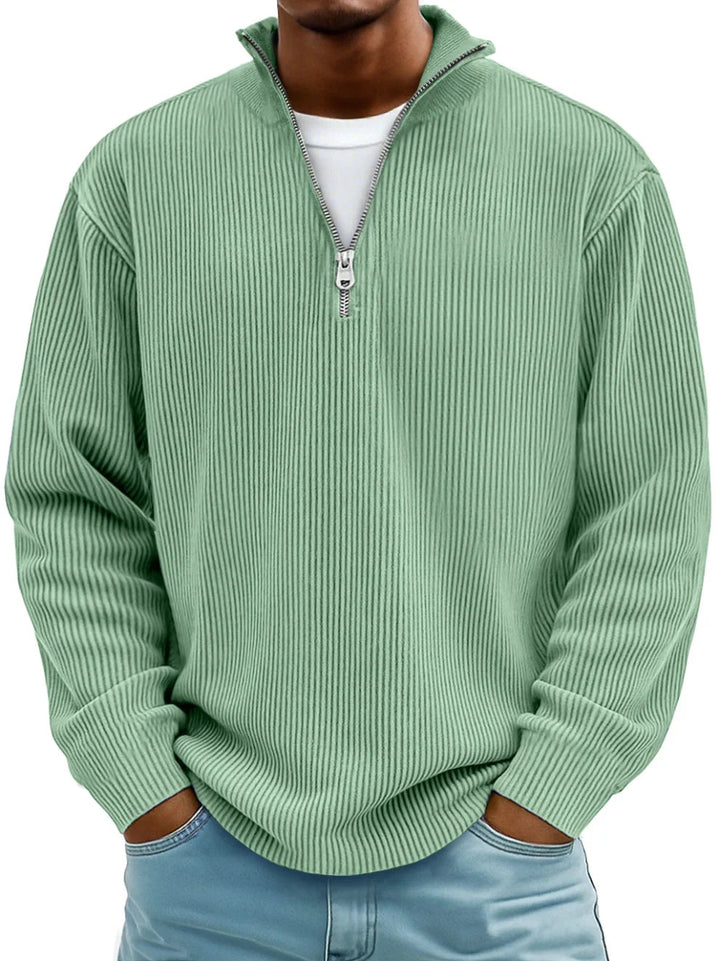 Marc - Pull Col Zippé Côtelé