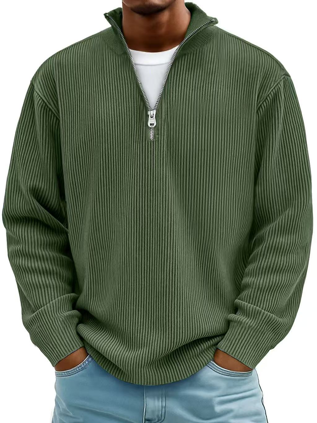 Marc - Pull Col Zippé Côtelé