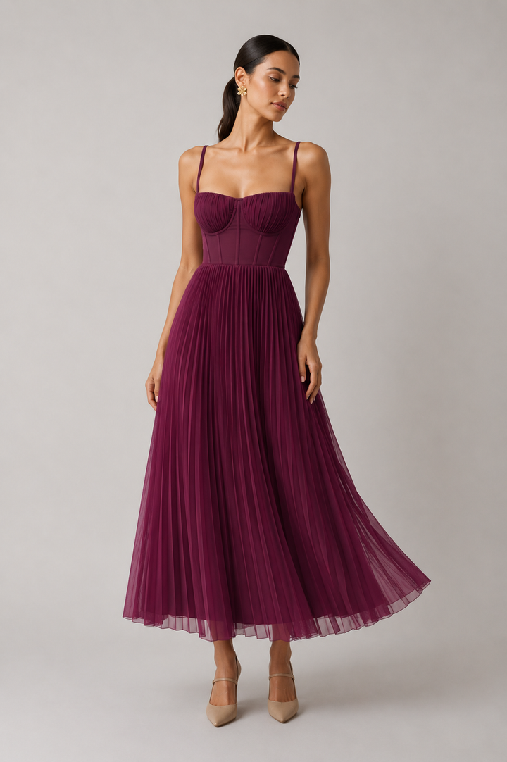 Tamara -  Robe midi corset élégante