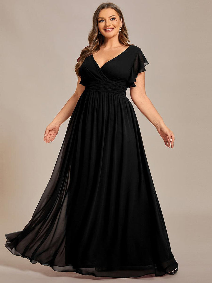 Robe Demoiselle d’Honneur Longue en Mousseline Dos Ouvert Élégant