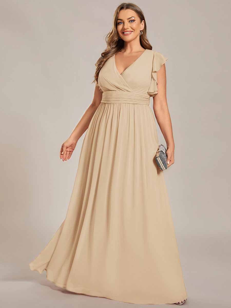 Robe Demoiselle d’Honneur Longue en Mousseline Dos Ouvert Élégant