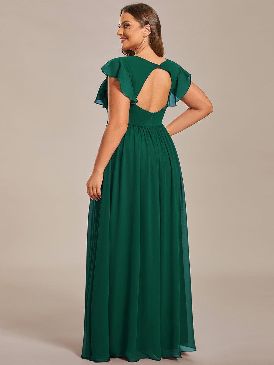 Robe Demoiselle d’Honneur Longue en Mousseline Dos Ouvert Élégant