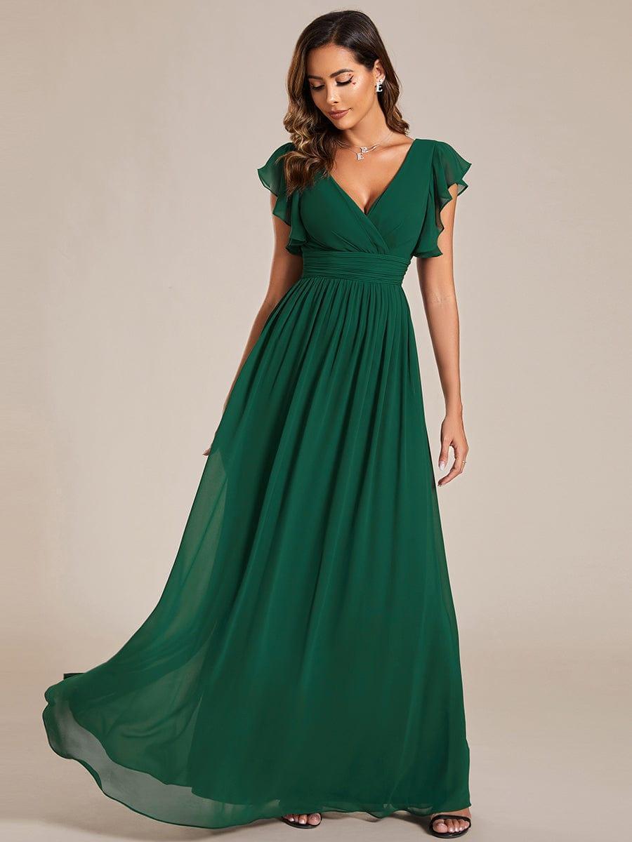 Robe Demoiselle d’Honneur Longue en Mousseline Dos Ouvert Élégant