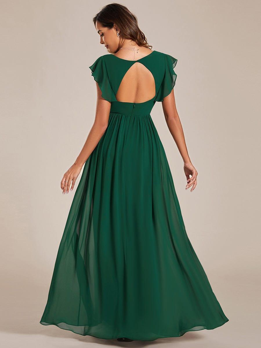 Robe Demoiselle d’Honneur Longue en Mousseline Dos Ouvert Élégant