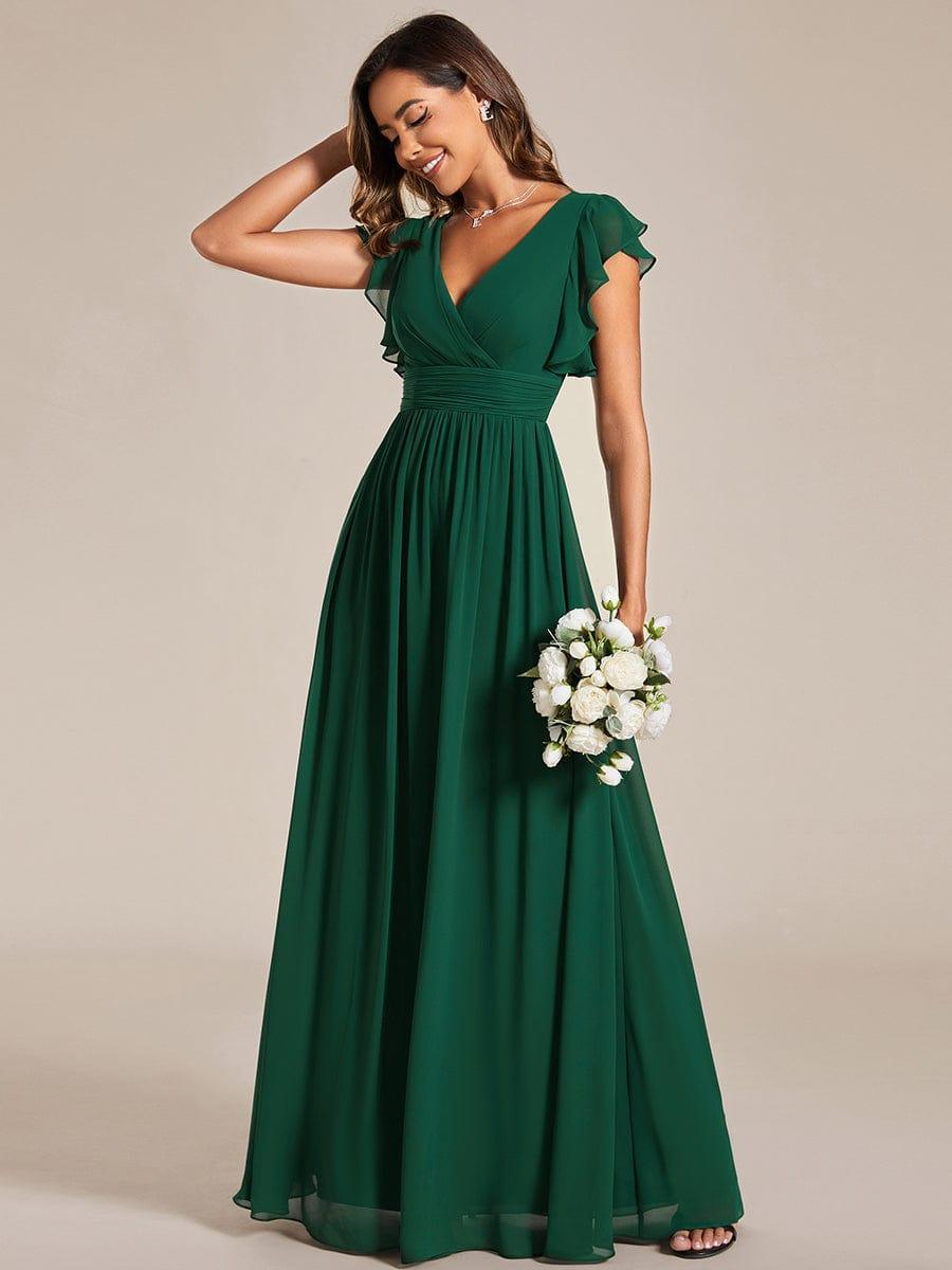 Robe Demoiselle d’Honneur Longue en Mousseline Dos Ouvert Élégant