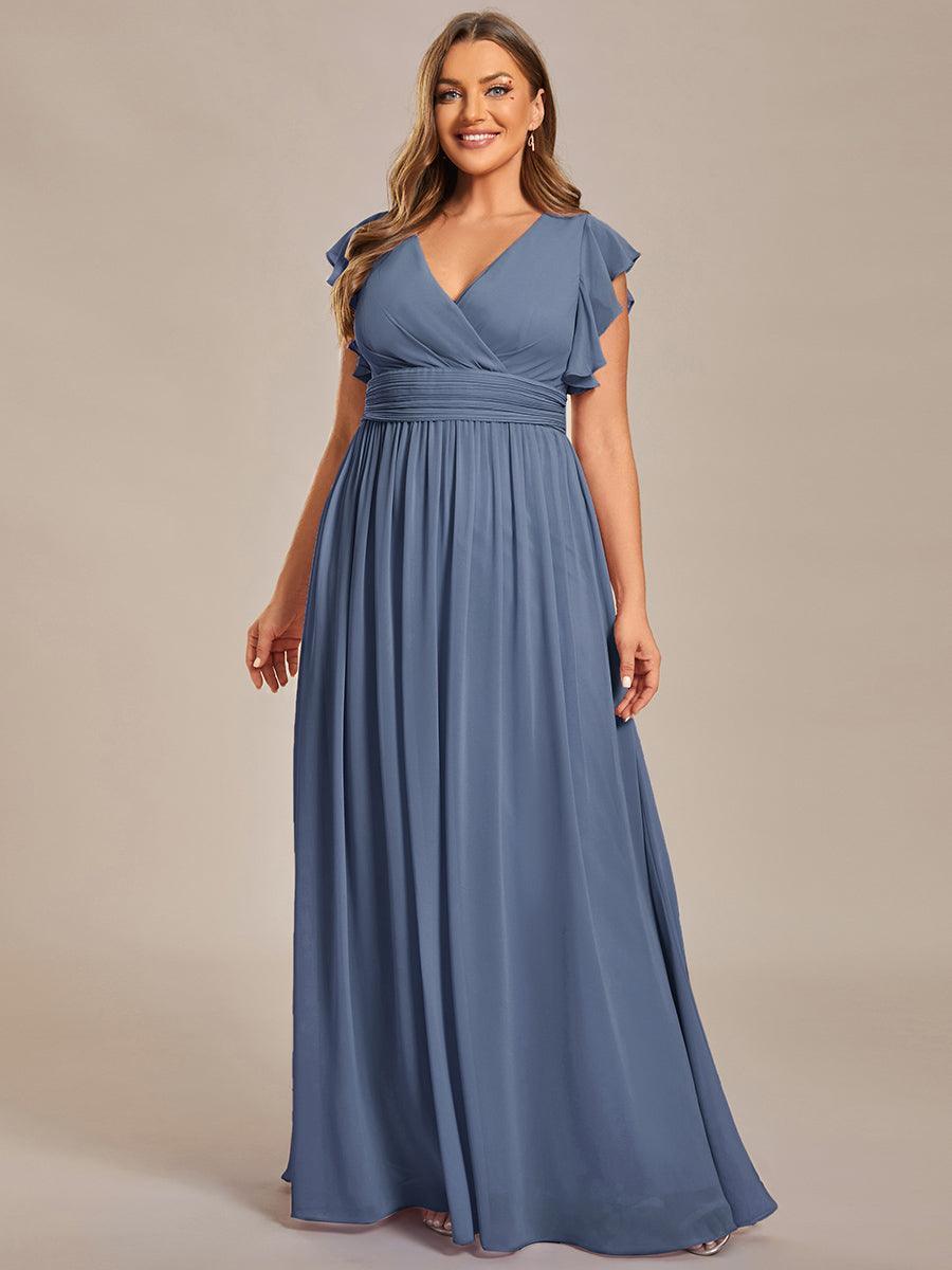 Robe Demoiselle d’Honneur Longue en Mousseline Dos Ouvert Élégant