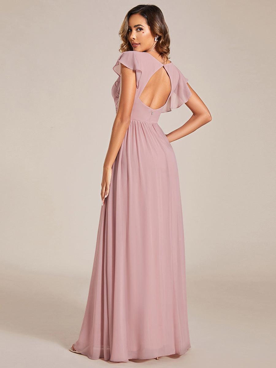 Robe Demoiselle d’Honneur Longue en Mousseline Dos Ouvert Élégant