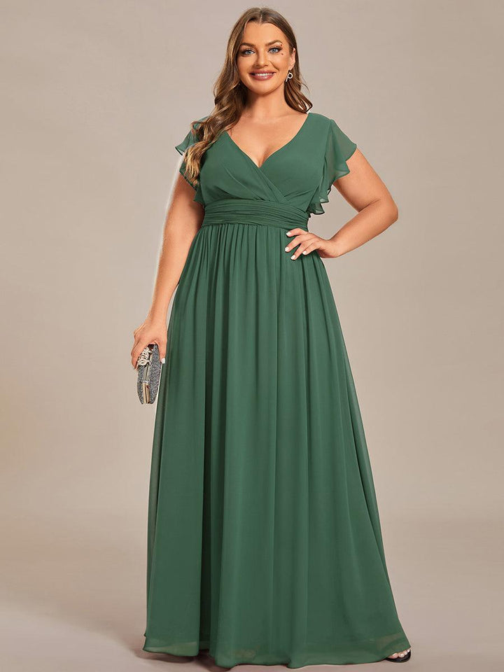 Robe Demoiselle d’Honneur Longue en Mousseline Dos Ouvert Élégant
